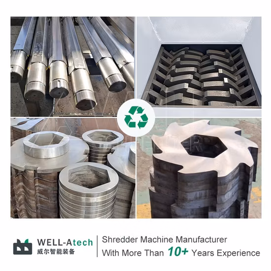 Triturador de eixo duplo de fábrica para reciclagem de garrafas de metal plástico de resíduos de cozinha CDS