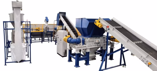 Máquina trituradora de papel para livros de madeira, sucata de garrafa de plástico com eixo duplo industrial