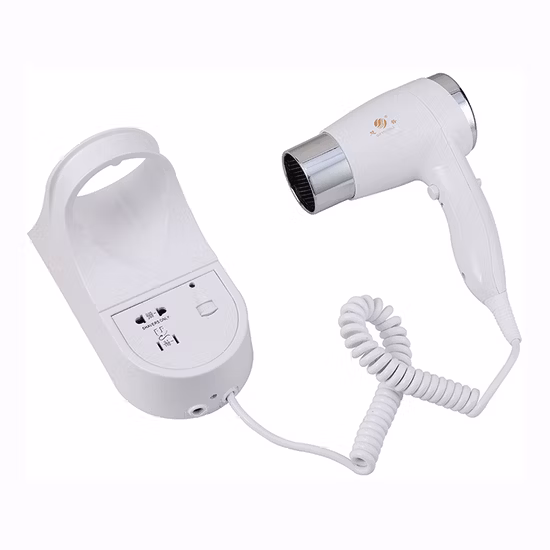 secador de cabelo fixado na parede da fonte profissional plástica branca do hotel 1200W